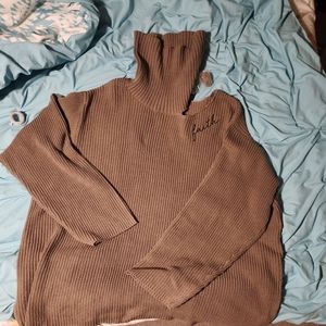 Peace Love World Brown Turtleneck Sweater